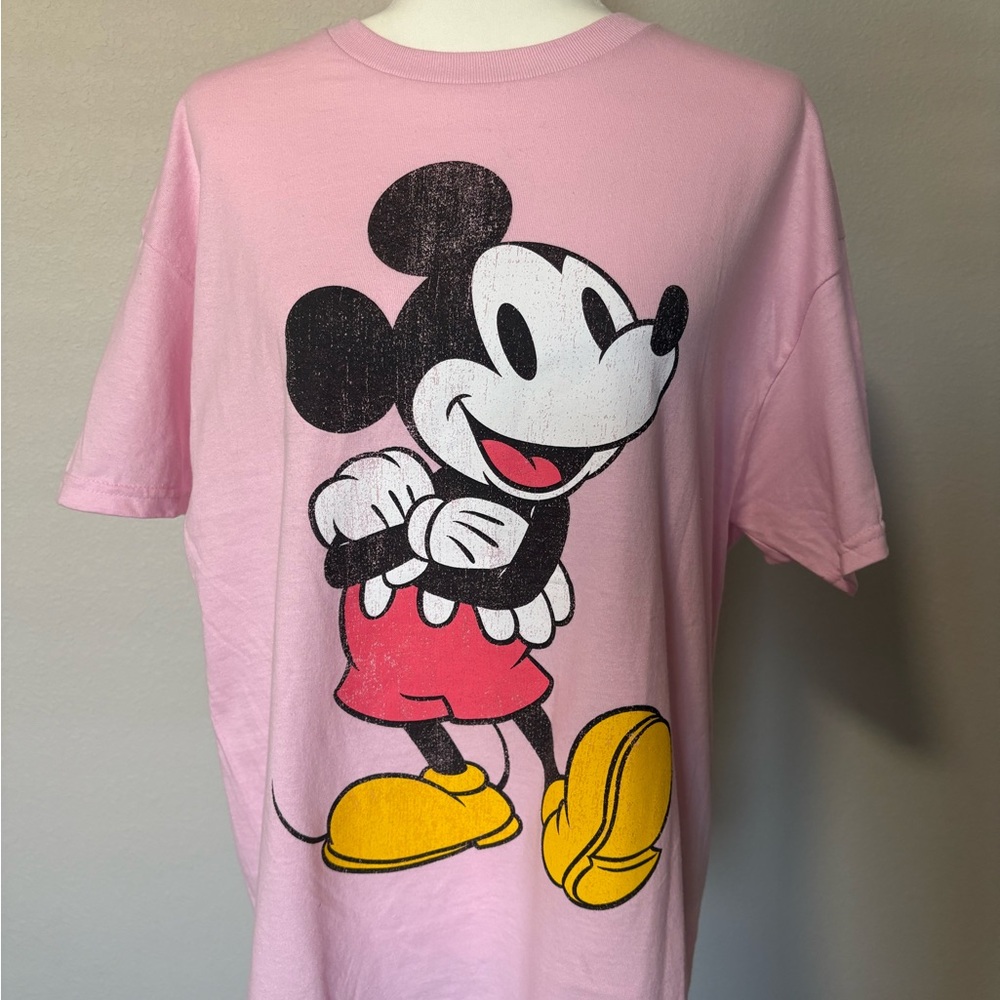 Disney Pink Mickey Mouse Oversized Graphic Tee NWOT